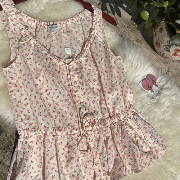 MADEWELL🌸🌸Shirred drawstring tank top various Sz - Picture 4 of 10